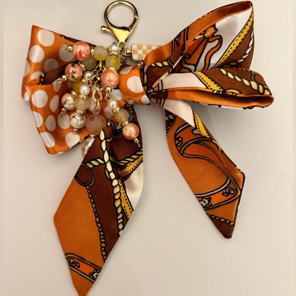 Silk scarf twilly and bag CHARM